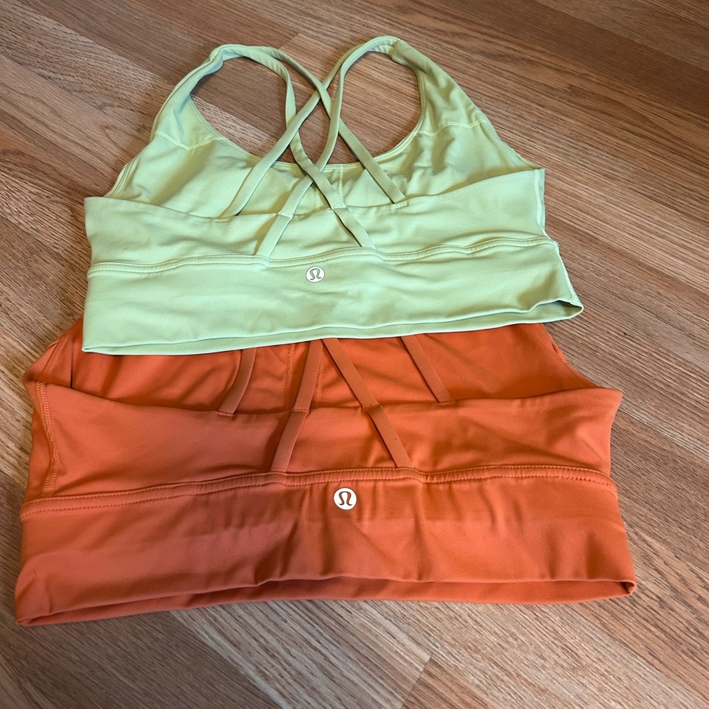 Lululemon Green and Orange Sports Bras
